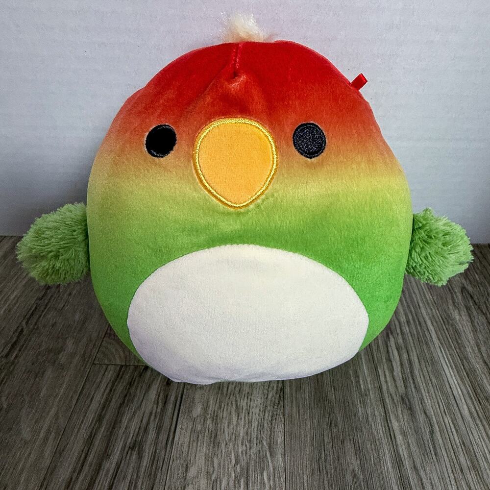 Squishmallows Santiago the Parrot 7” Plush 2022 Jazwares Green Red Bird Toy